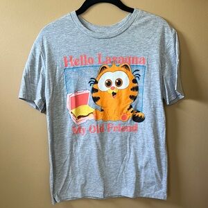 Gray Graphic T-Shirt with Garfield Print